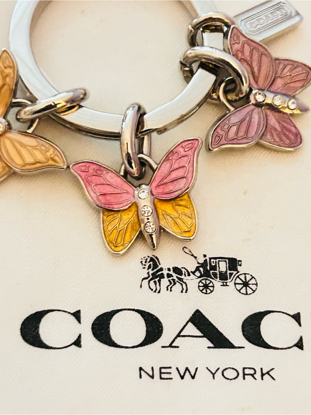 NWOT RARE Coach Y2K Butterfly Keychain/ Bag Charm - Picture 6 of 16